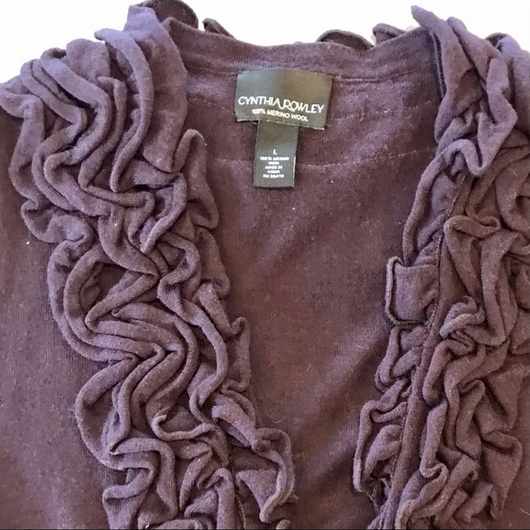 CYNTHIA ROWLEY| Merino Wool Open Front Cardigan - Picture 3 of 3